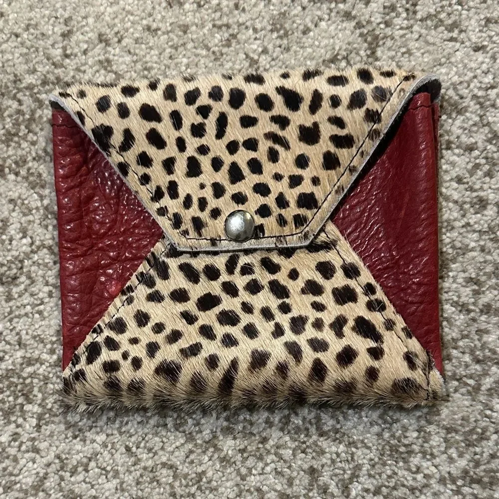 Izzimo Leather & Mohair Square Change Purse